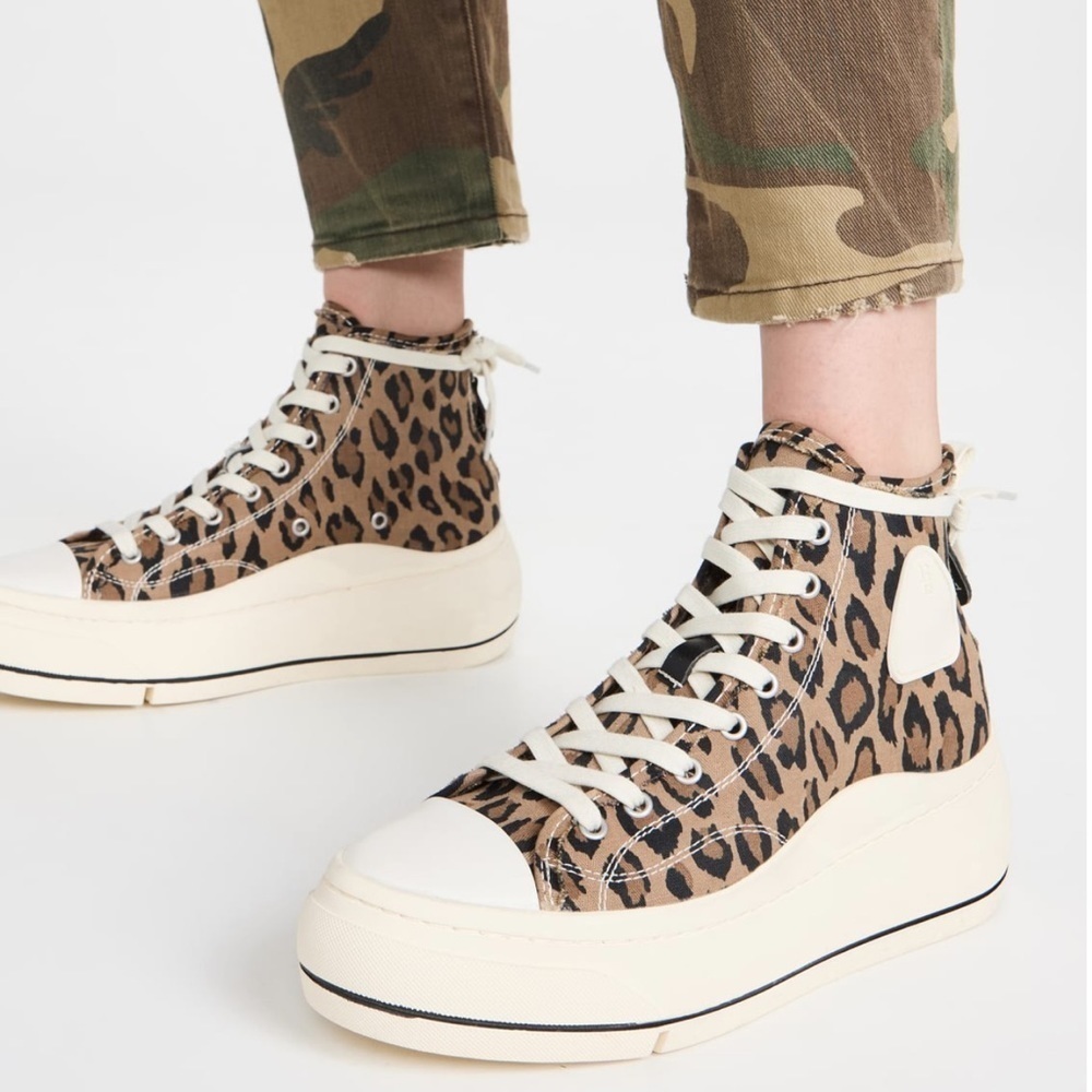 R13 Kurt high top platform tennis shoes.
